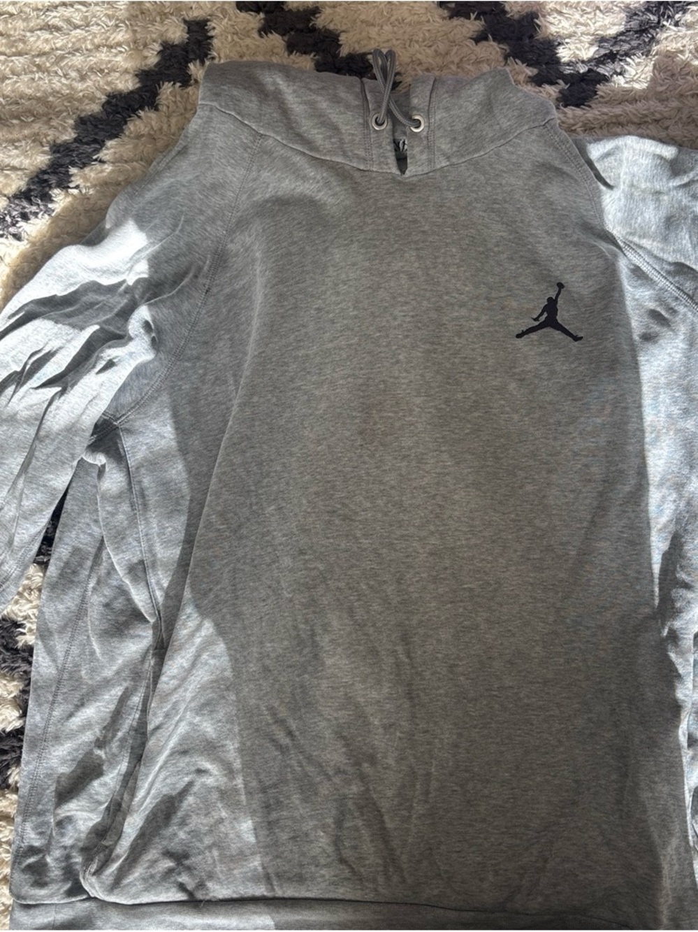 Jordan Light Gray Pullover Hoodie with Jumpman Logo